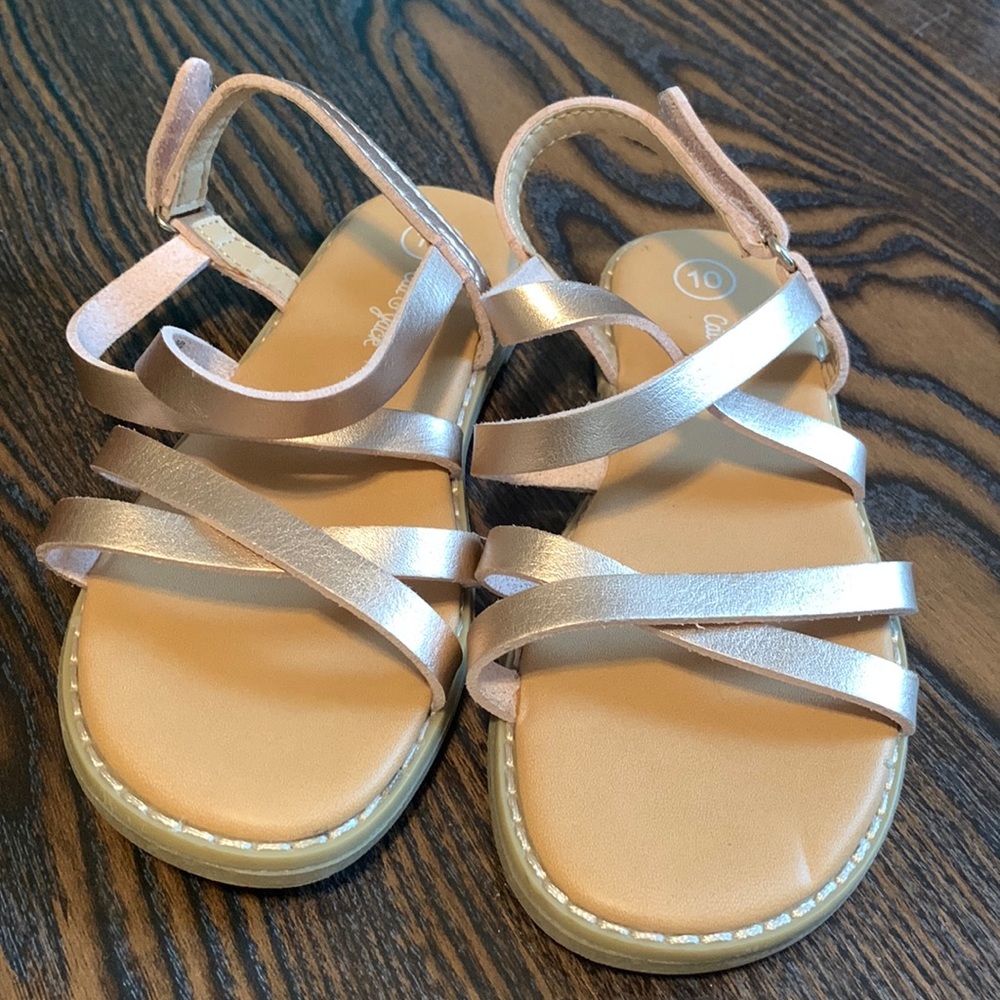 Rose gold kid’s strappy sandals